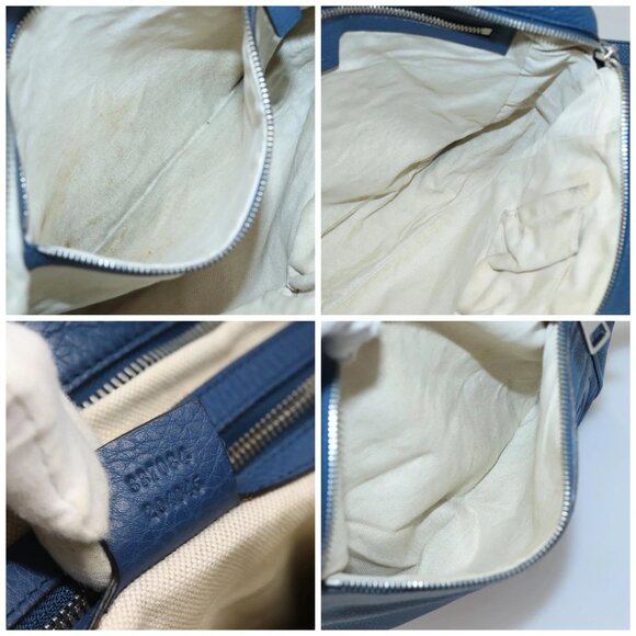 GUCCI Shoulder Bag Leather Blue Silver 337084 Auth 130167 - Picture 15 of 16